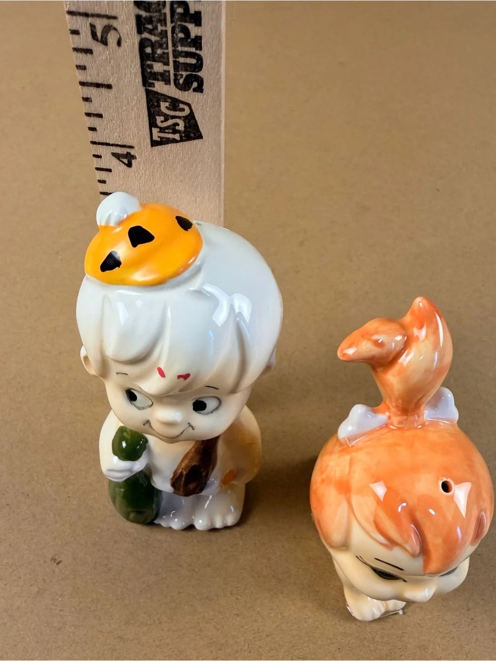 Vintage 1990 Vandor The Flintstones Salt & Pepper Shaker Pebbles Bamm Bamm